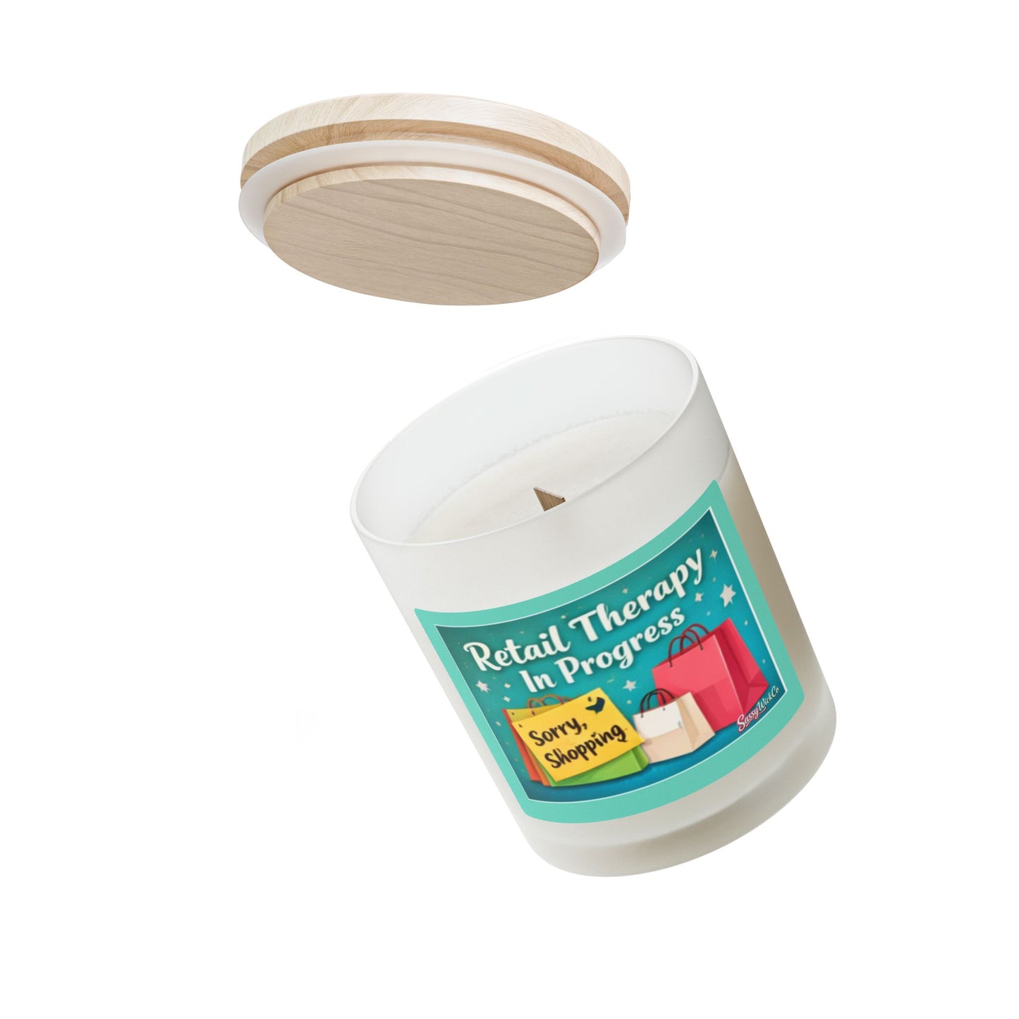 Retail Therapy In Progress - 11oz Frosted Glass Scented Candle