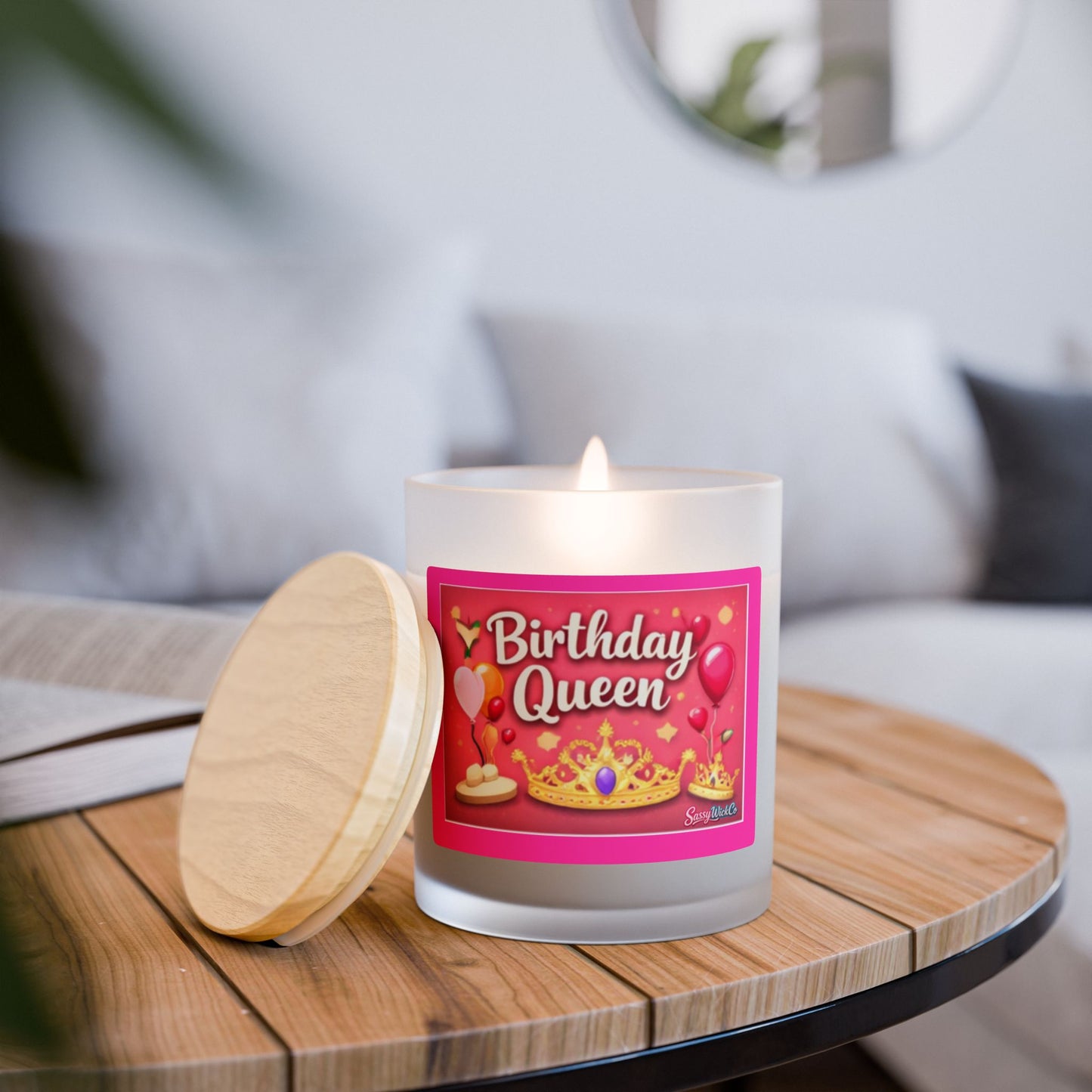 Birthday Queen Candle — 11oz Frosted Glass Scented Candle