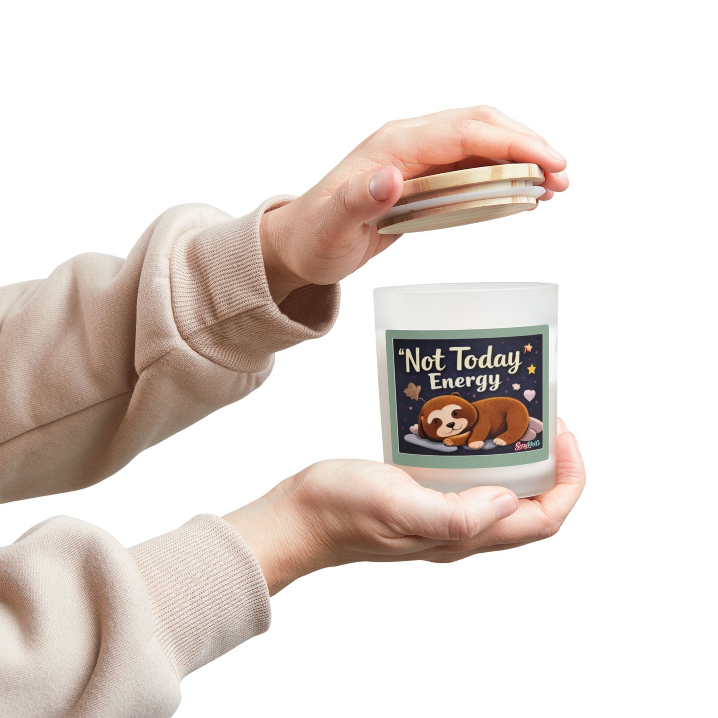 "Not Today" Energy - 11oz Frosted Glass Scented Candle