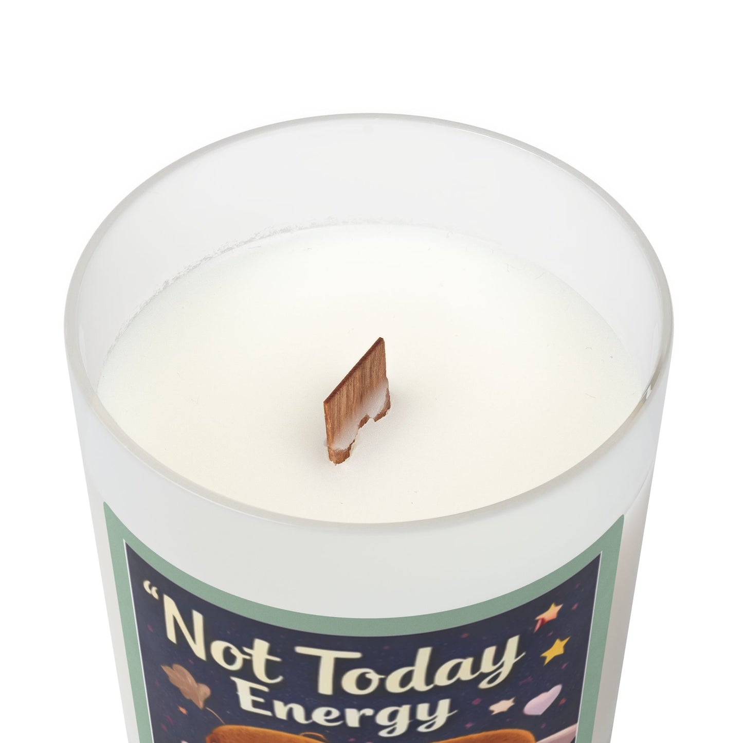 "Not Today" Energy - 11oz Frosted Glass Scented Candle