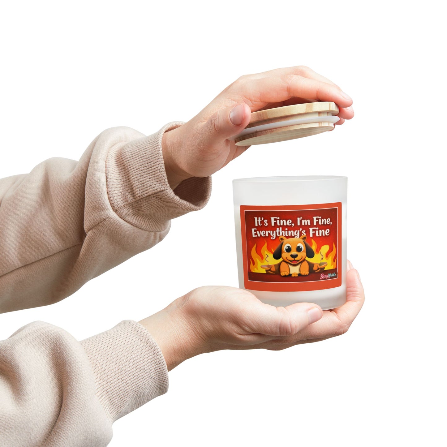 It's Fine, I'm Fine, Everything's Fine - 11oz Frosted Glass Scented Candle