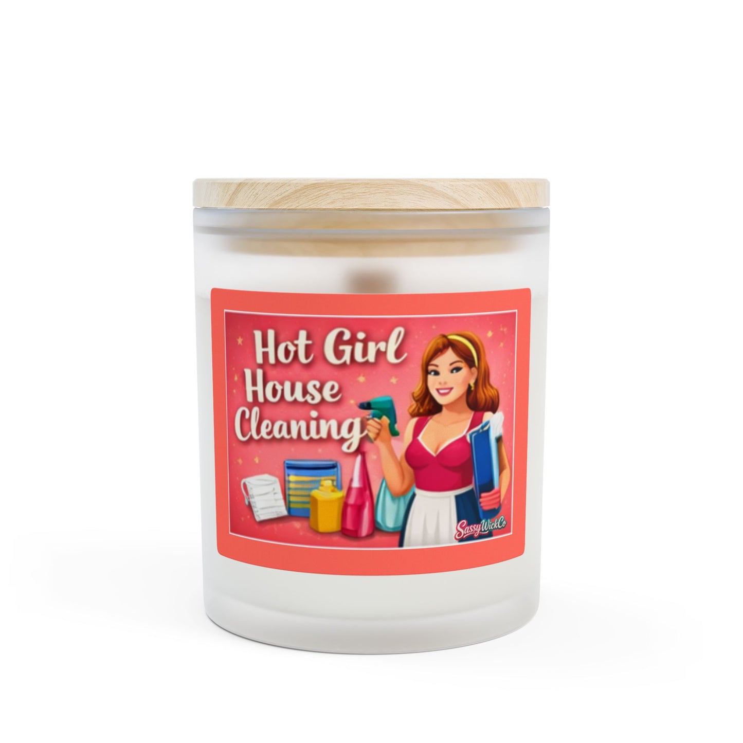 Hot Girl House Cleaning - 11oz Scented Candle Frosted Glass